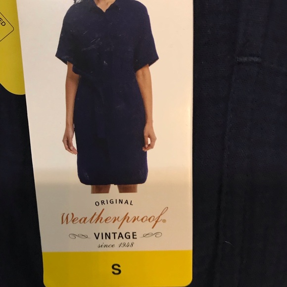 Navy Button-Up Mini Dress - Picture 3 of 5